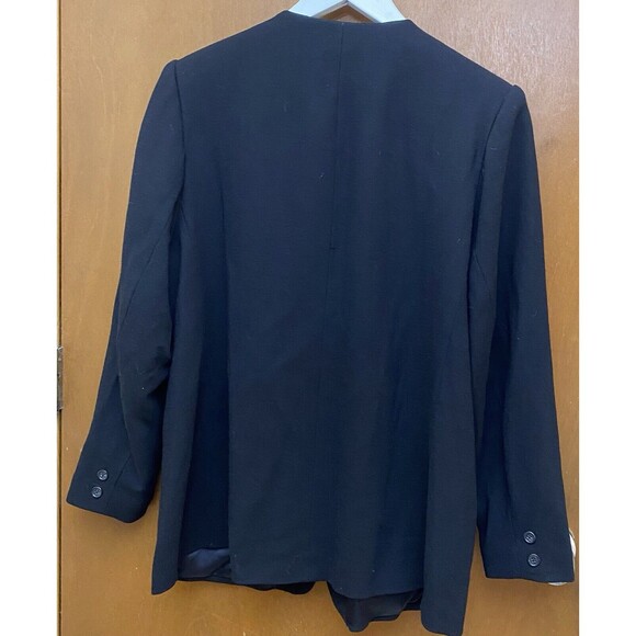 JON LAWRENCE LTD 100% Wool One Button Layered Lapel Blazer Jacket Mens 36 Black - Picture 3 of 8